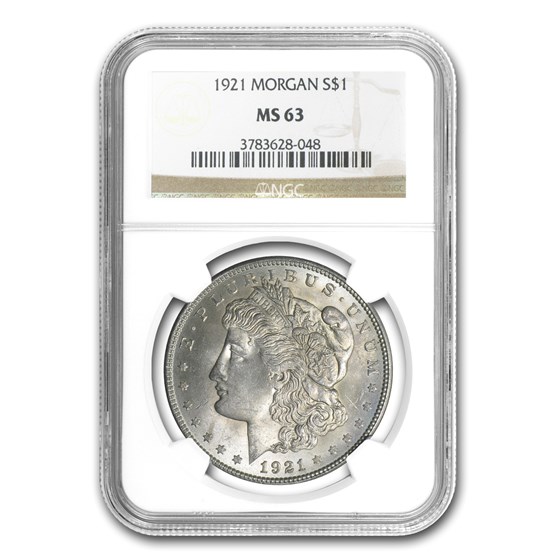 1921 Morgan Dollar MS-63 NGC 1921 Morgan Dollar MS-63 NGC